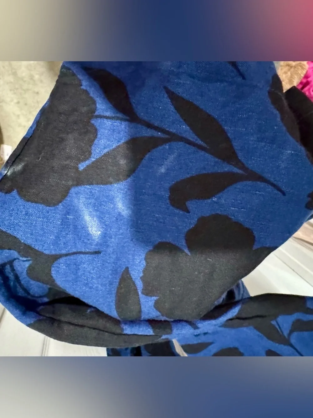 kate spade Blue and Black One-Shoulder Floral Jumpsuit